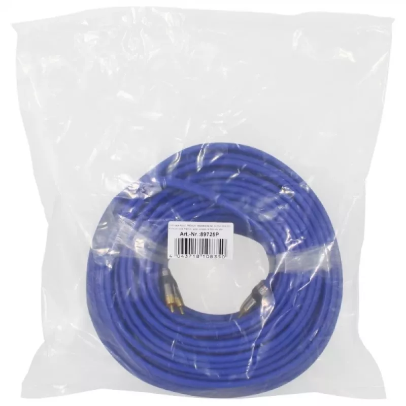 Cabo de áudio RCA Premium InLine 2x ficha RCA / ficha banhado a ouro 25 m
