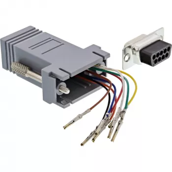 Adaptador InLine conector fêmea Sub-D 9 pinos para conector fêmea RJ45 68889B InLine