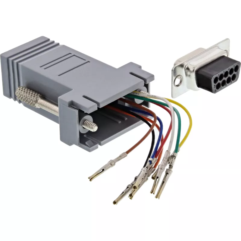 Adaptador InLine conector fêmea Sub-D 9 pinos para conector fêmea RJ45 68889B InLine