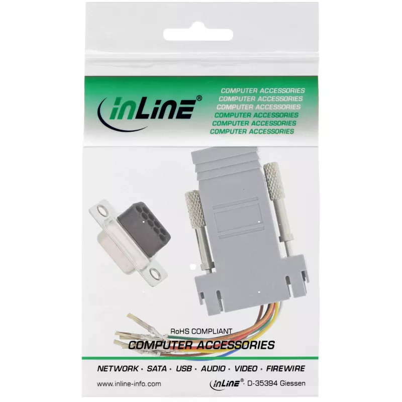 Adaptador InLine conector fêmea Sub-D 9 pinos para conector fêmea RJ45 68889B InLine