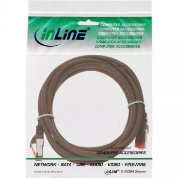 Cabo patch InLine S/FTP PiMF Cat.6 250MHz PVC cobre castanho 25m