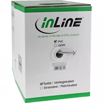 Cabo de instalação maciço SF/UTP Cat.5e AWG24 CCA PVC 500 m InLine