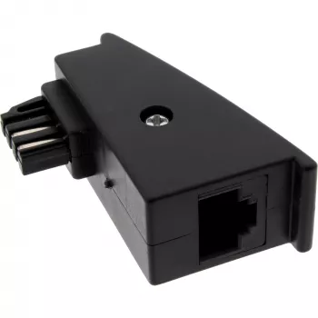 Adaptador InLine ficha TAE-F para conector fêmea RJ45 8P2C para Fritzbox, preto