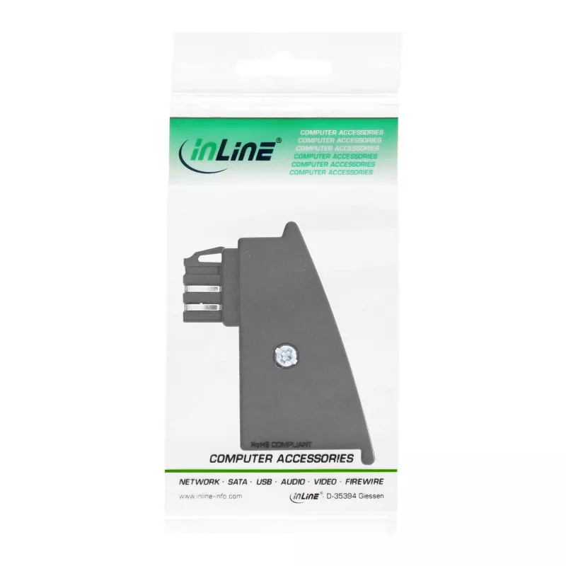 Adaptador InLine ficha TAE-F para conector fêmea RJ45 8P2C para Fritzbox, preto