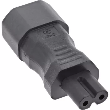 Adaptador de rede InLine IEC 60320 C14 para C7, entrada IEC de 3 polos para 2 polos