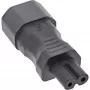Adaptador de rede InLine IEC 60320 C14 para C7, entrada IEC de 3 polos para 2 polos