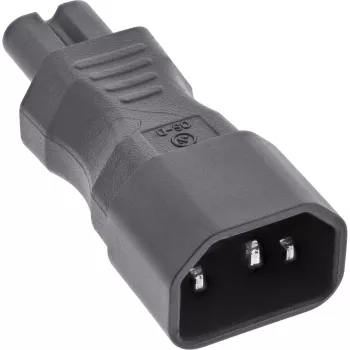 Adaptador de rede InLine IEC 60320 C14 para C7, entrada IEC de 3 polos para 2 polos