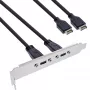 InLine chapa de slot USB-C para USB 3.2 painel frontal Key-A interno, 0,5 m