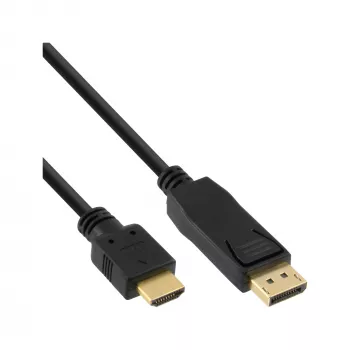 InLine 16 unid. pack a granel cabo conversor DisplayPort para HDMI, preto, 3 m