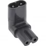 Adaptador de rede InLine IEC 60320 C8 / C7, angular para cima/baixo 2 polos