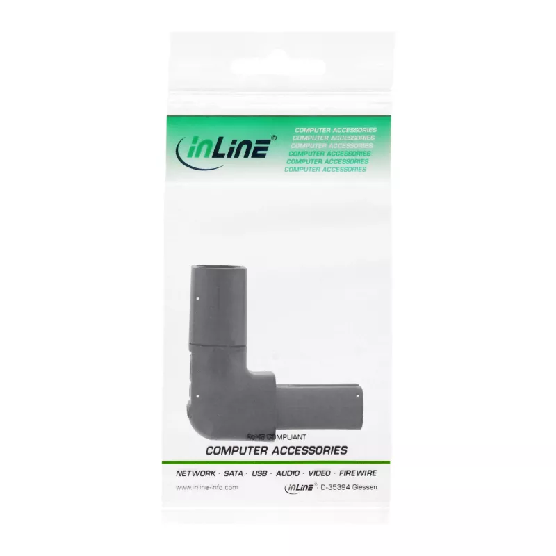 Adaptador de rede InLine IEC 60320 C8 / C7, angular para cima/baixo 2 polos