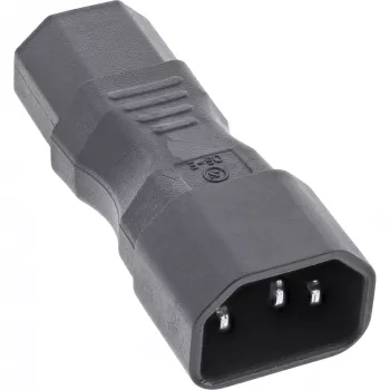 Adaptador de rede InLine IEC 60320 C14 para C13, 3 polos, ficha de aparelho