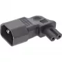 Adaptador de alimentação InLine IEC 60320 C14 / C7, angular esquerda/direita, 3 polos para 2 polos
