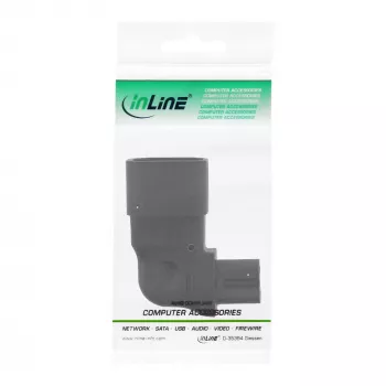 Adaptador de alimentação InLine IEC 60320 C14 / C7, angular esquerda/direita, 3 polos para 2 polos