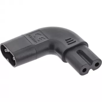 Adaptador de rede InLine IEC 60320 C8 / C7, angular esquerda/direita 2 polos