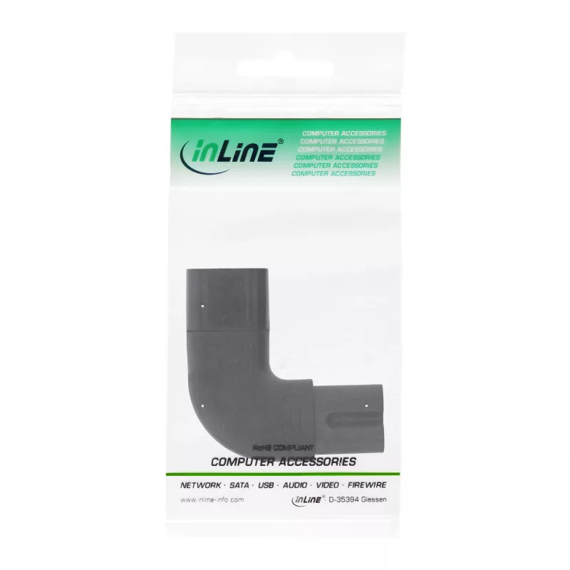 Adaptador de rede InLine IEC 60320 C8 / C7, angular esquerda/direita 2 polos