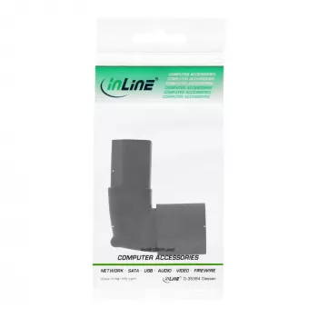 Adaptador de rede InLine IEC 60320 C14/C13, angular para cima/baixo, 3 polos. Aparelho IEC