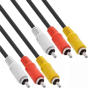 Cabo AV InLine 3x RCA macho/macho 3 m, 3 x RCA, 3 m, preto