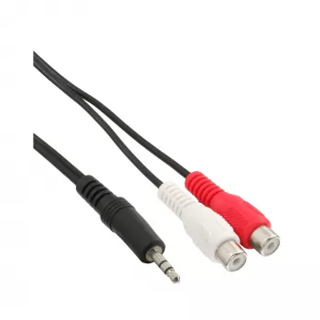 Cabo de áudio InLine 89941 2x fêmea RCA ficha estéreo 3,5 mm 2 m