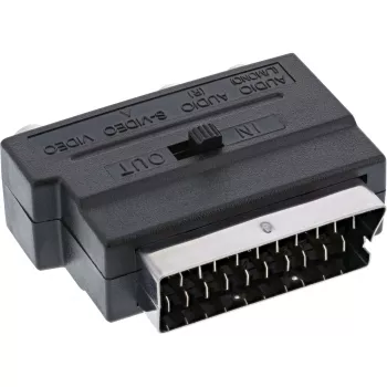 Adaptador Scart InLine ficha Scart / 3x RCA e entrada/saída de vídeo S-VHS