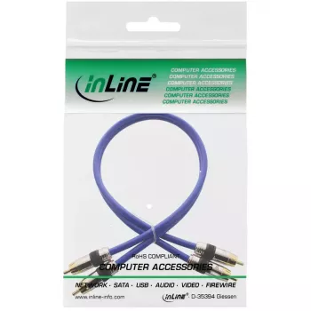 Cabo de áudio RCA InLine Premium 2x ficha RCA/ficha dourado 20 m