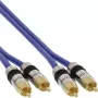 Cabo de áudio RCA InLine Premium 2x ficha RCA/ficha dourado 20 m