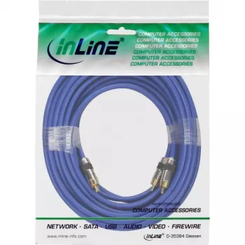 Cabo de áudio RCA InLine Premium 2x ficha RCA/ficha dourado 10 m