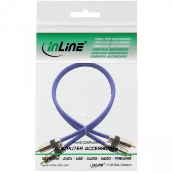 Cabo de áudio RCA InLine Premium 2x ficha RCA/ficha dourado 3 m
