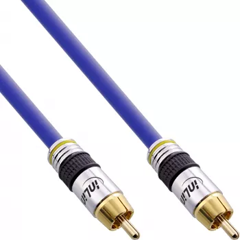 Cabo de vídeo e áudio digital RCA InLine Premium ficha RCA/ficha dourado 1 m