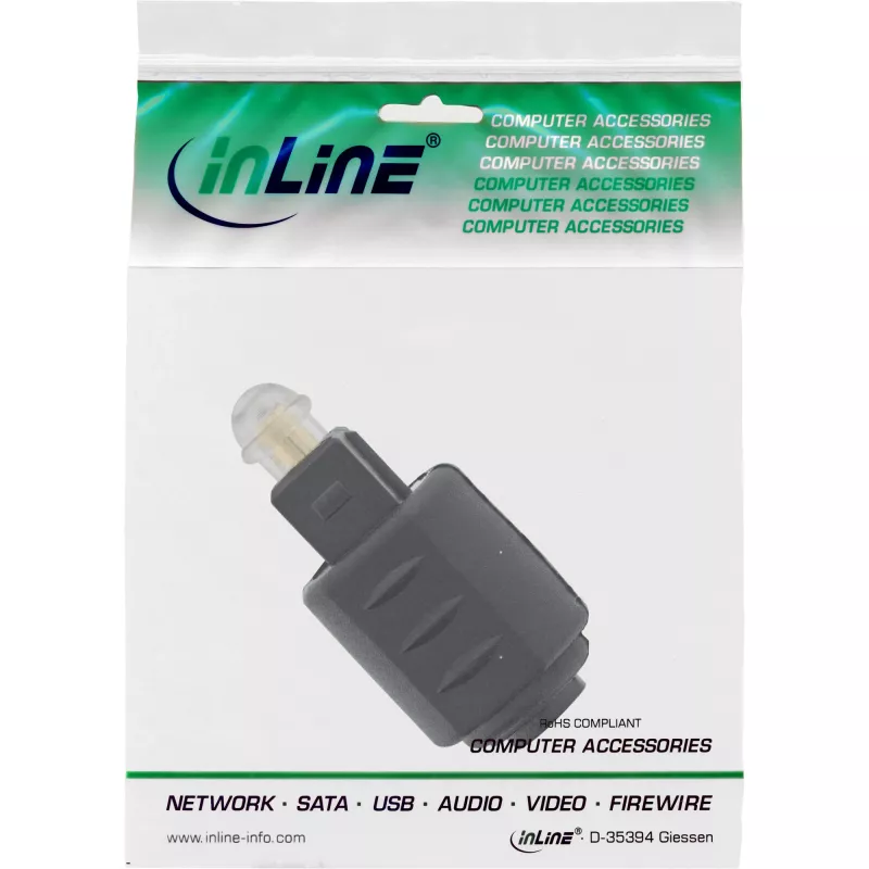 Adaptador de áudio ótico conector fêmea 3,5 mm / ficha Toslink InLine 89907