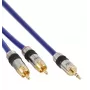 Cabo de áudio InLine Premium 2x ficha RCA / ficha jack 3,5 mm dourado 10 m