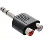 Adaptador de áudio ficha jack 6,3 mm estéreo / 2x conector fêmea RCA InLine 99323