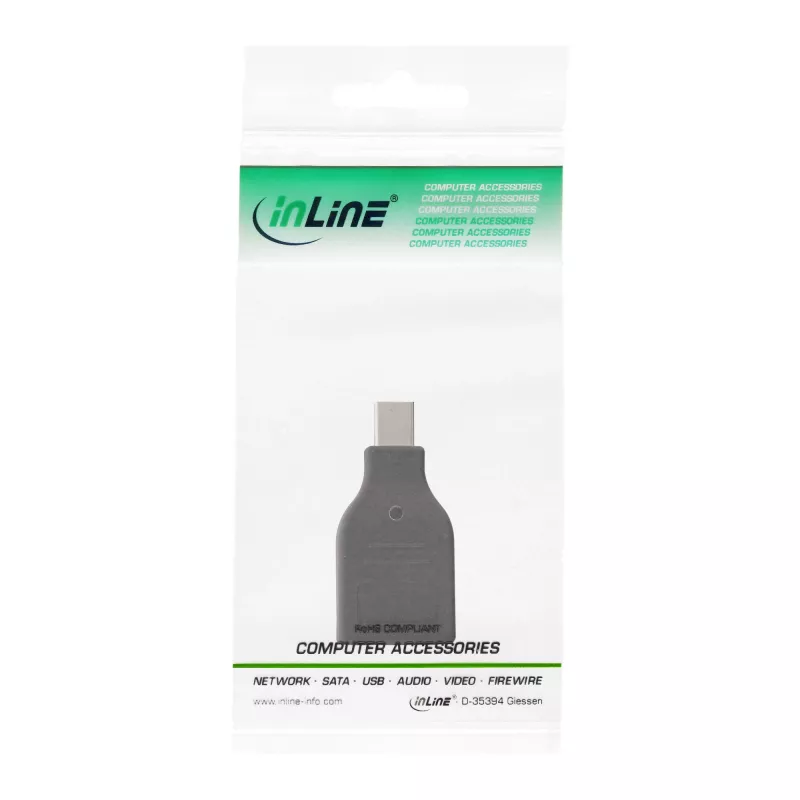 Adaptador DisplayPort InLine, ficha Mini DisplayPort / conector fêmea DisplayPort, 4K/60Hz