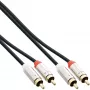 Cabo de áudio fino InLine 2x RCA macho/macho, estéreo, 3 m