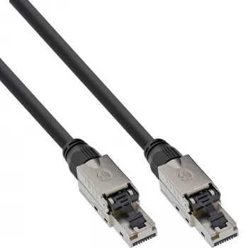 Cabo de rede InLine, U/UTP, Cat.6A, isento de halogéneos, cobre AWG23, preto 40 m