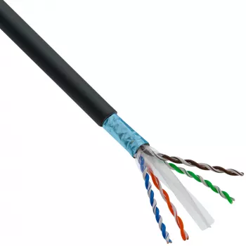 Cabo de rede InLine, U/UTP, Cat.6A, isento de halogéneos, cobre AWG23, preto 40 m
