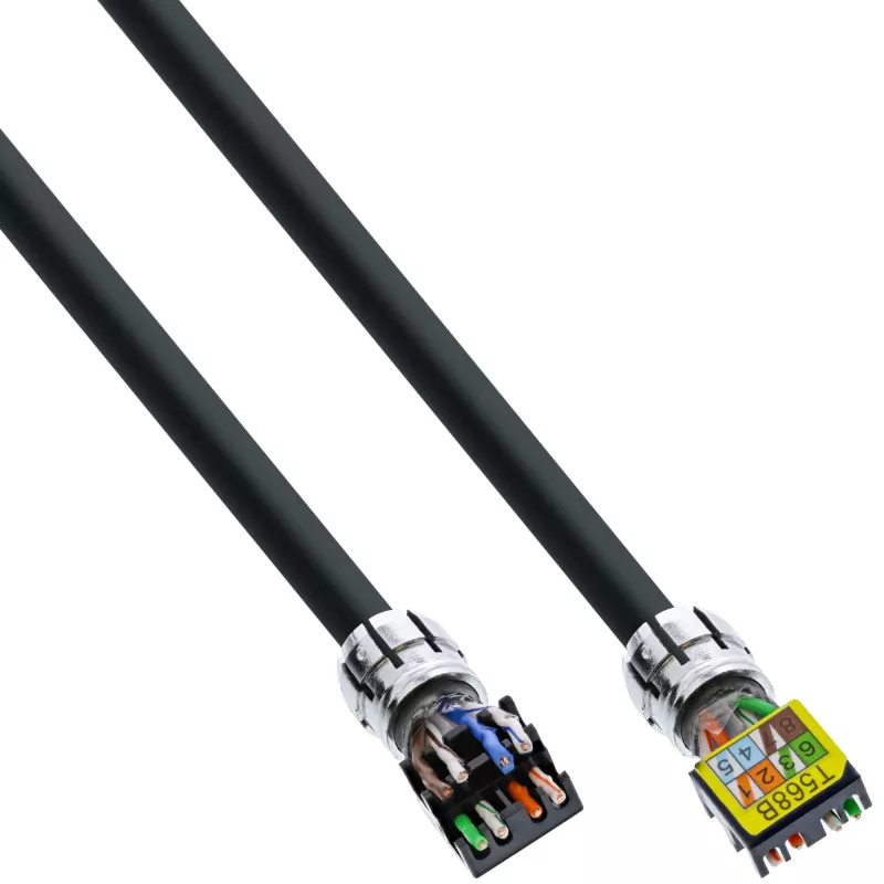 Cabo de rede InLine, U/UTP, Cat.6A, isento de halogéneos, cobre AWG23, preto 40 m