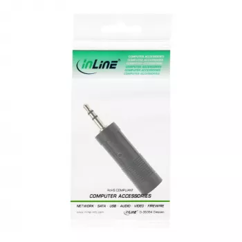 Adaptador de áudio InLine ficha 3,5 mm / conector fêmea jack 6,3 mm estéreo