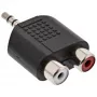 Adaptador de áudio ficha 3,5 mm / 2x conector fêmea RCA estéreo InLine 99302