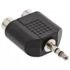 Adaptador de áudio ficha 3,5 mm / 2x conector fêmea RCA estéreo InLine 99302