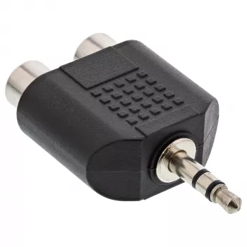 Adaptador de áudio ficha 3,5 mm / 2x conector fêmea RCA estéreo InLine 99302