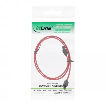 Cabo SATA InLine para ligações S-ATA 150 / 300 / 600 com bloqueio 0,5 m