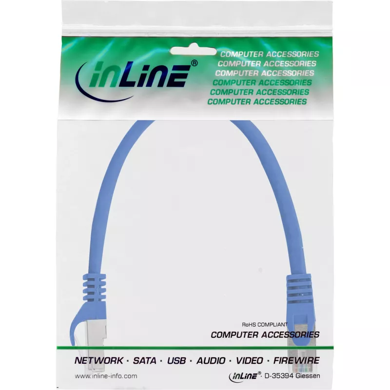 Cabo de rede InLine SF/UTP Cat.5e azul 0,25 m