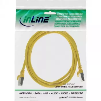 Cabo de rede InLine SF/UTP Cat.5e amarelo 0,25m