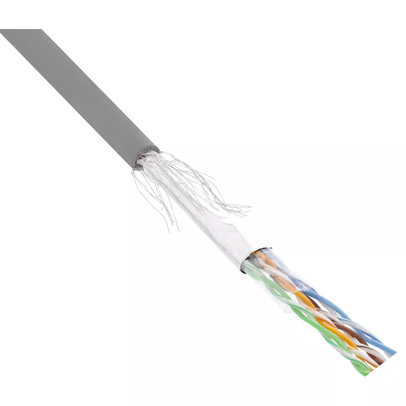 Cabo de rede InLine SF/UTP Cat.5e AWG26 CCA PVC cinzento 100m