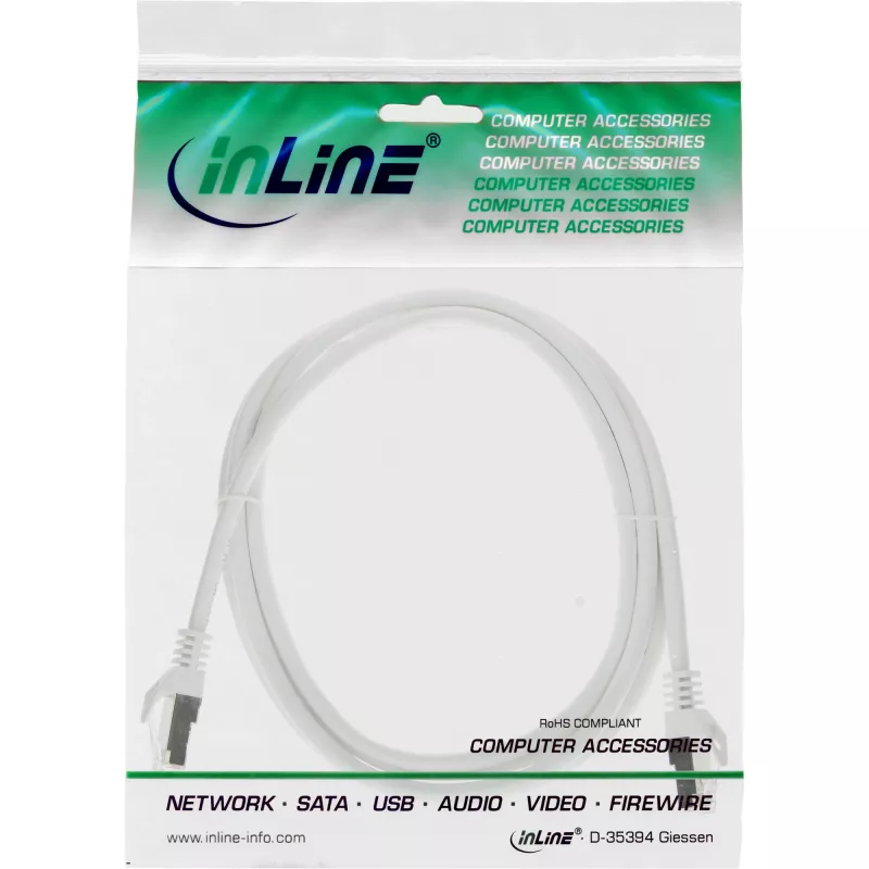 Cabo de rede InLine SF/UTP Cat.5e branco 2m