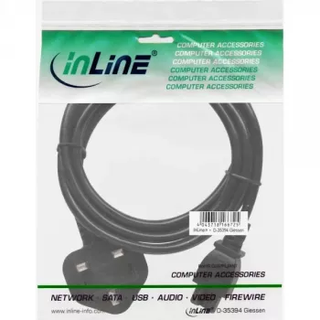 Cabo de alimentação InLine para portátil Inglaterra conector fêmea de 3 polos 2 m