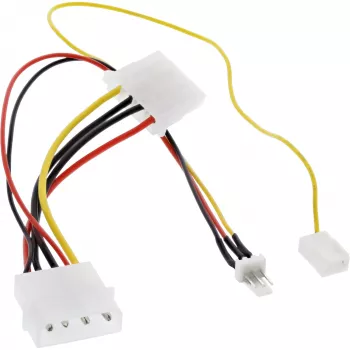 Cabo adaptador de ventoinha InLine 12V / 7V com sinal de velocidade InLine 33007T