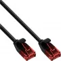 Cabo de rede fino InLine, U/UTP, Cat.6, preto, 0,3m