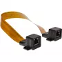 Cabo RJ45 fino InLine para passagem em janelas/portas, 2x RJ45 F/F, 1:1, não blindado, 0,3 m